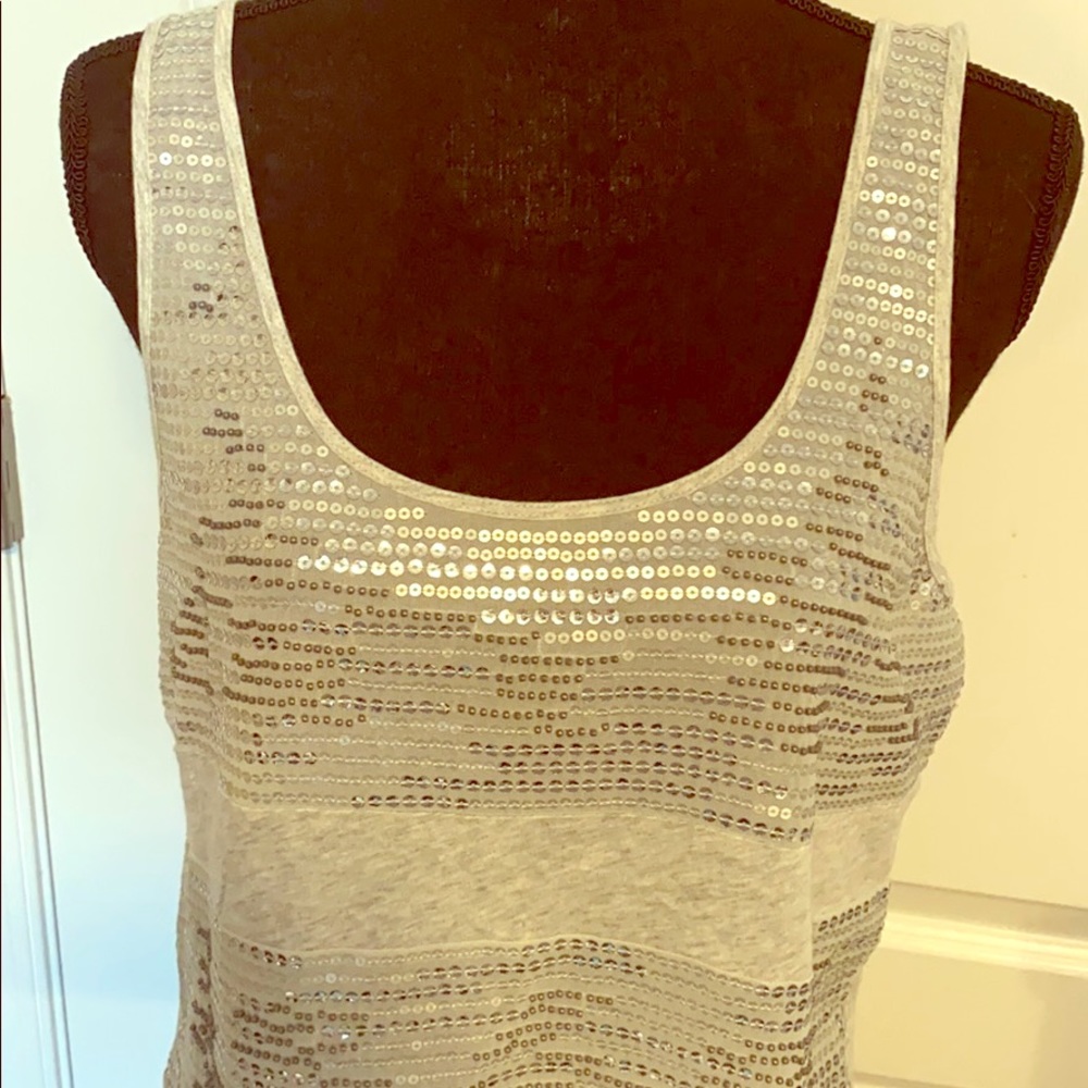 Express sequined and beaded tank M